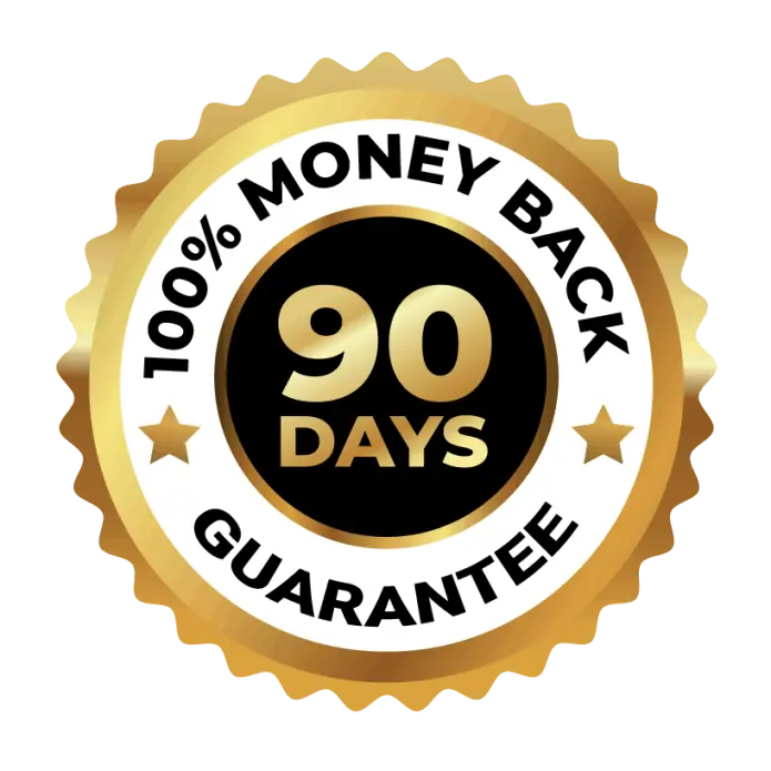 90-Day 100% Money-Back Guarantee Badge